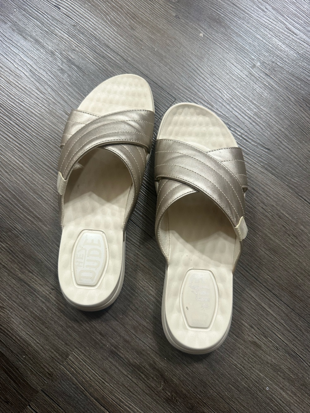 Hey Dude Women’s Metallic Slide Sandals